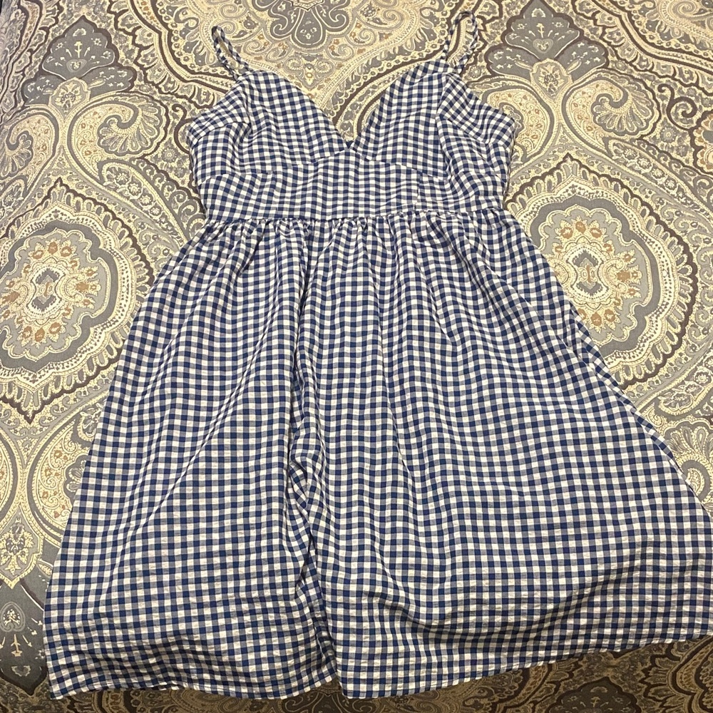 Altar'd State Blue and White Gingham Mini Dress